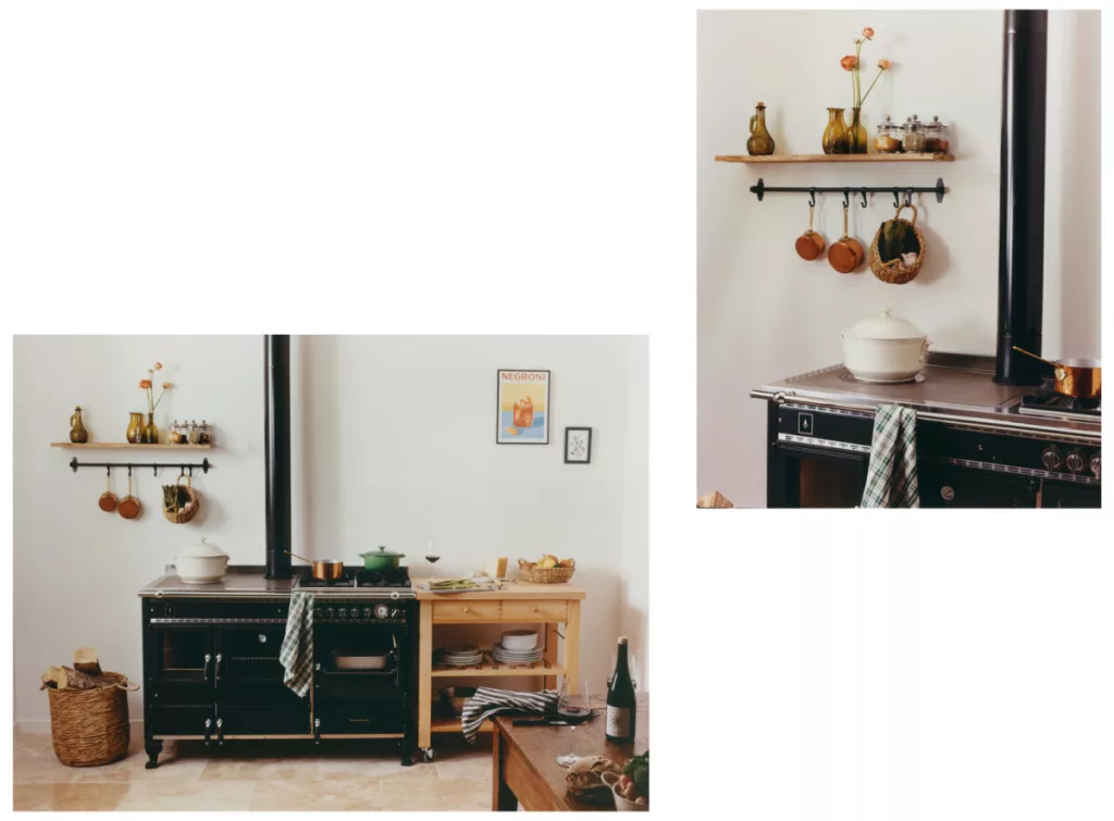 Archambaud stove in a rustic interior.