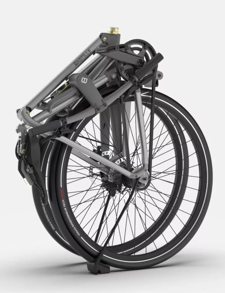 Compact black folding bike