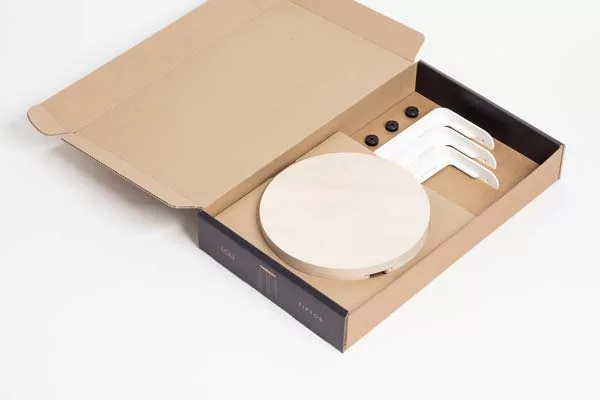 Open box, tray, and utensils