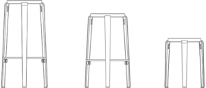 Technical diagram of stools